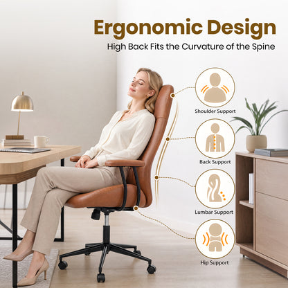 Mid-Century Modern Office Chair with Casters