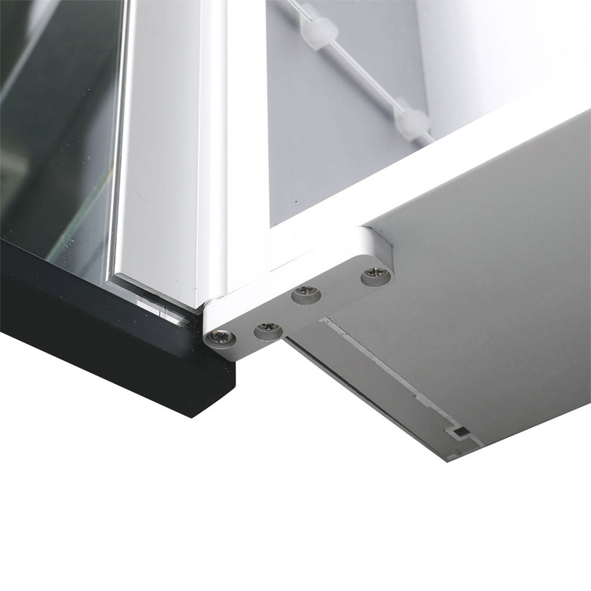 Wall-Mounted Bathroom LED Mirror Cabinet with Adjustable Shelves