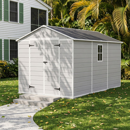8X12FT Outdoor Aluminum & PP Storage Shed