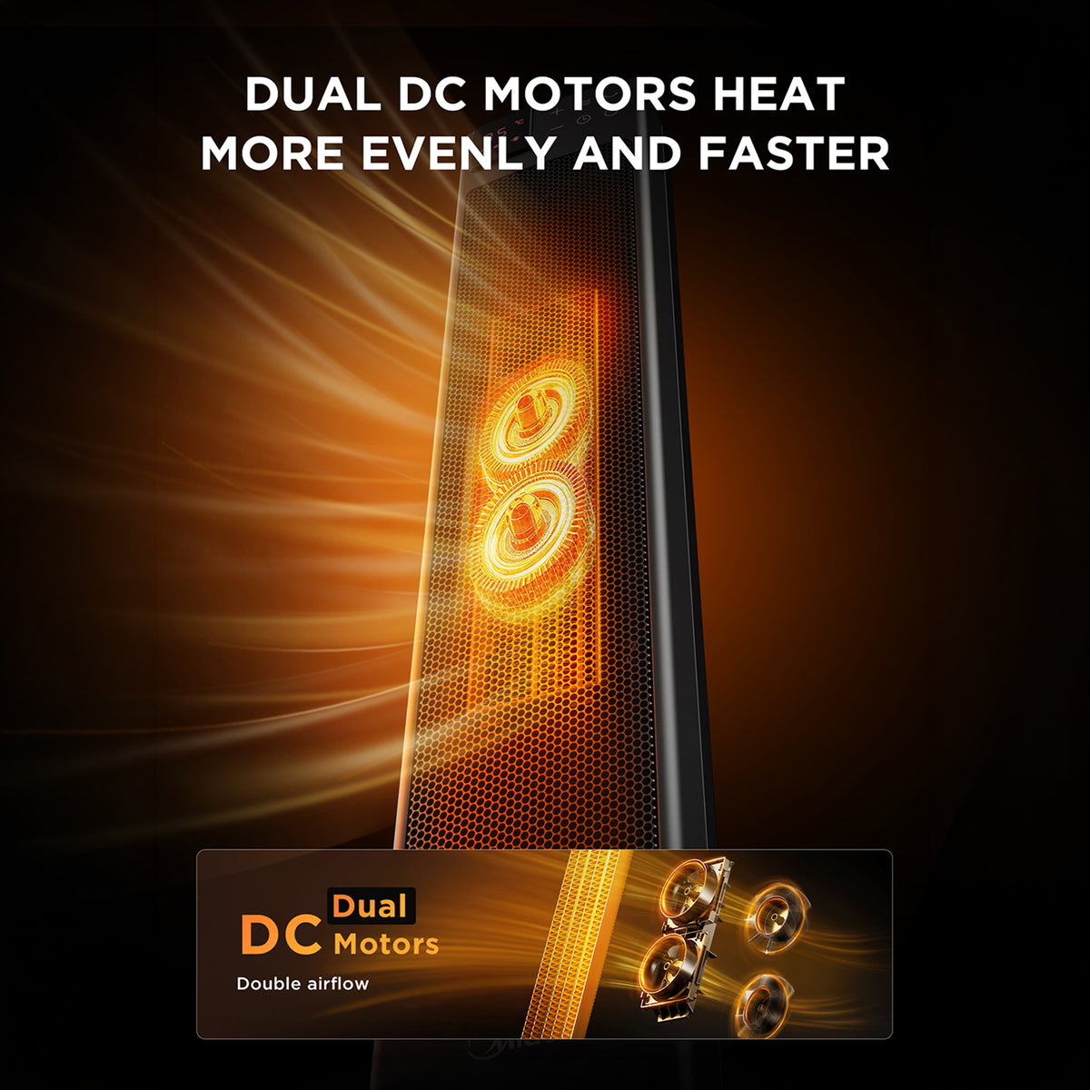 2000W Electric PTC Tower Heater with Remote Control