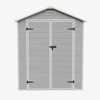 6 x 6 ft Plastic Garden Storage Shed with Apex Roof & Double Doors