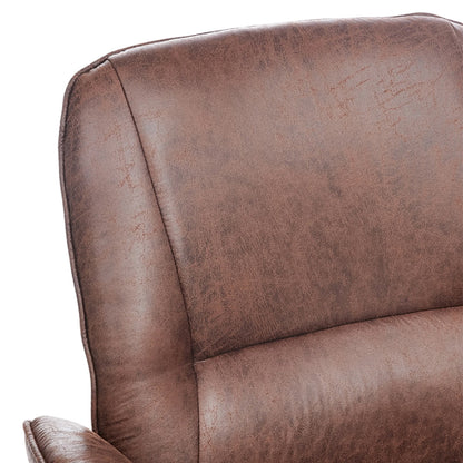 Retro-style PU Leather Office Chair with Armrests and Casters
