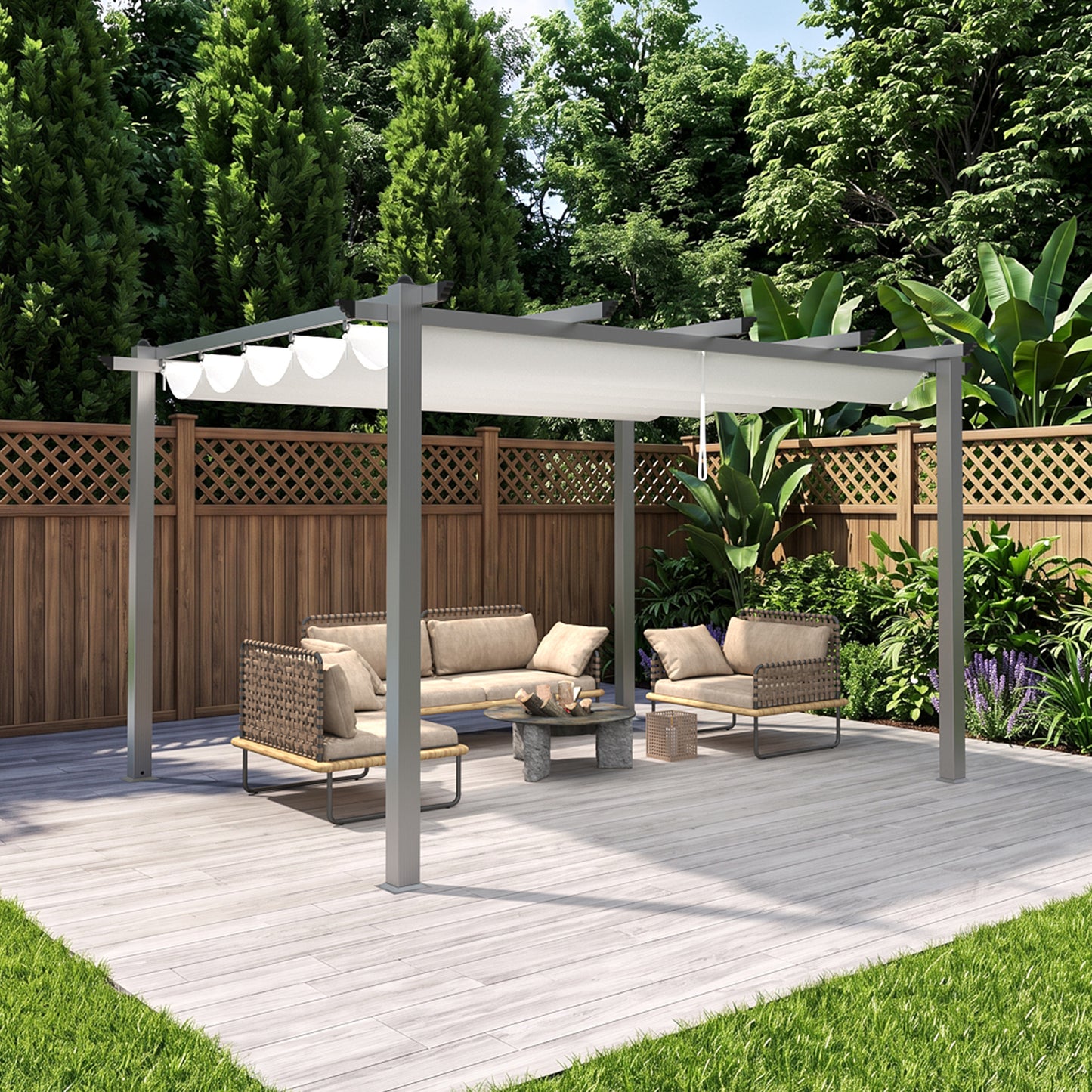 Aluminium Pergola with Retractable Roof