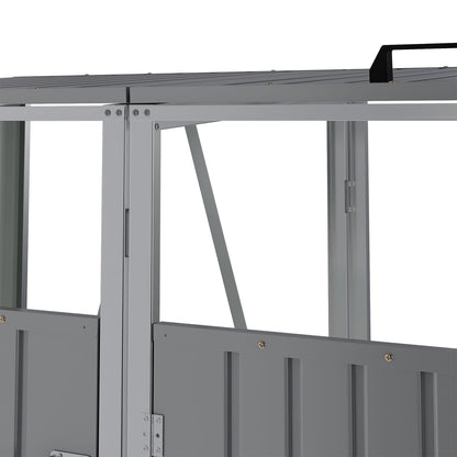 5x4 FT Metal Double Bin Storage Shed