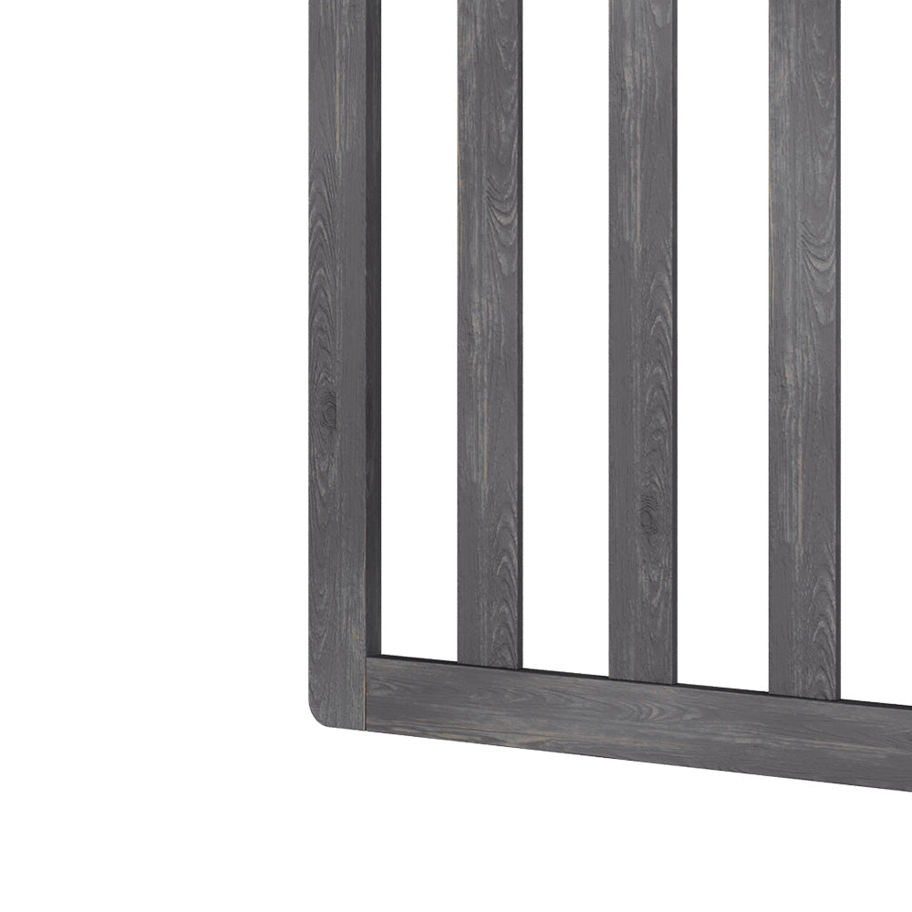 2.5 x 4 ft Outdoor Cross Top Wooden Garden Gate Pedestrian Fence Yard Door