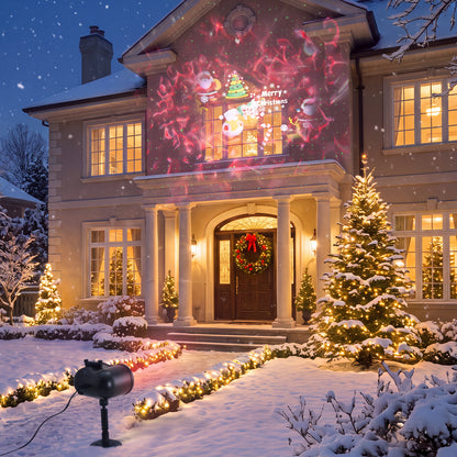 16W 10-LED Projector Light with Laser Star Effect & 10 Interchangeable Festive Slides