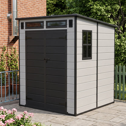6 x 6FT Outdoor Garden Pent Roof Tool Storage Shed