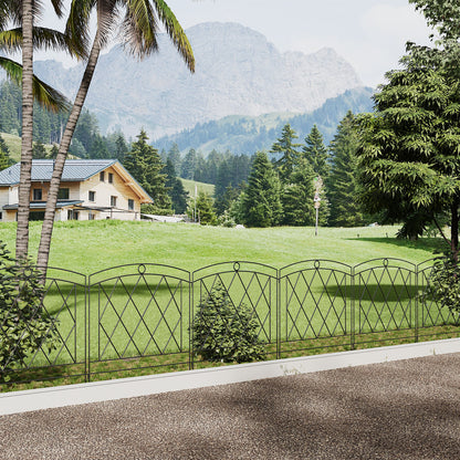 5 Pack Black Metal Garden Border Fence Panels