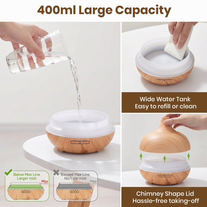Wood Grain Ultrasonic Essential Oil Diffuser