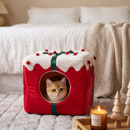 2-in-1 Pet House with Reversible Cushion & Non-Slip Bottom