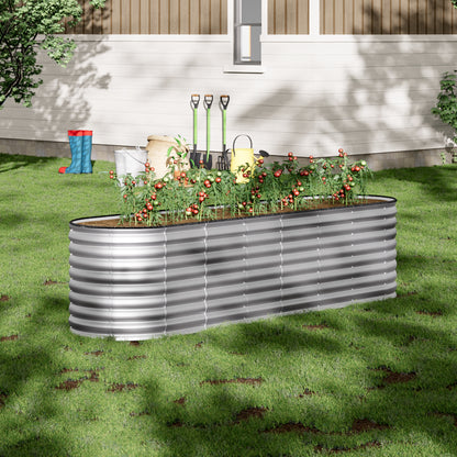 80CM Height Silver Galvanized Steel Raised Garden Bed