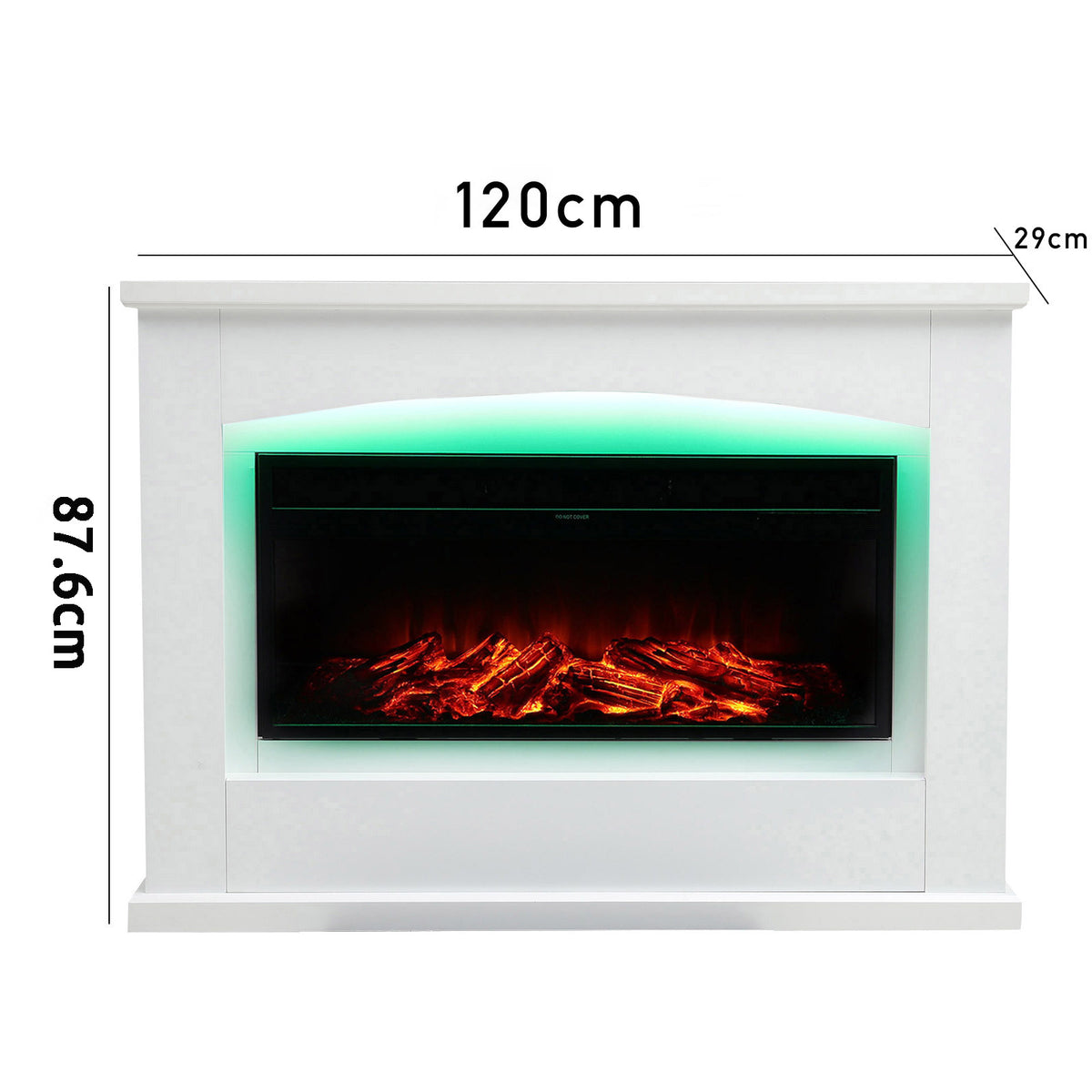 120cm W Electric Fireplace Mantel with 7 Multi-Color Flames