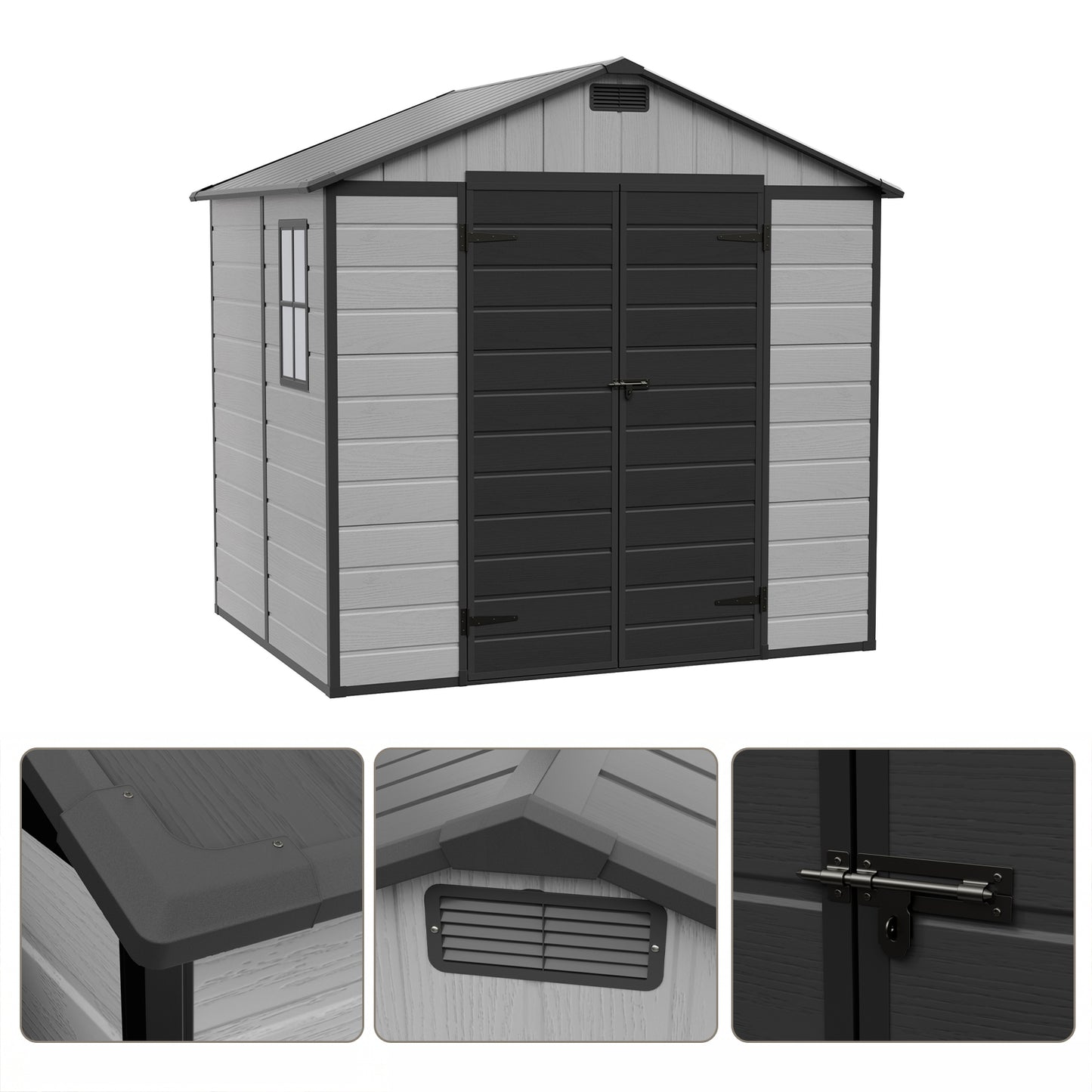 7x6 FT Large Garden Storage Shed