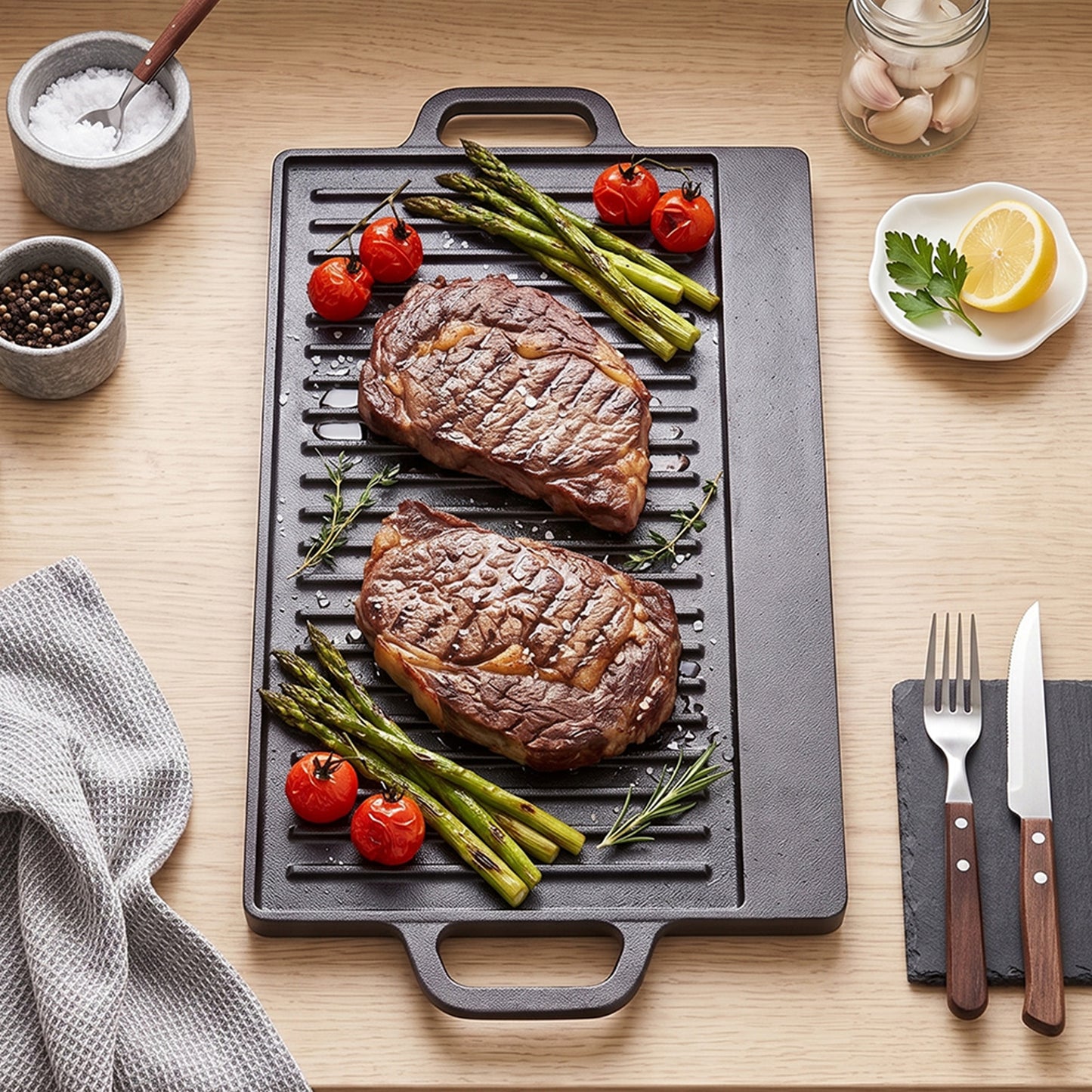 Cast-Iron Reversible Griddle Pan