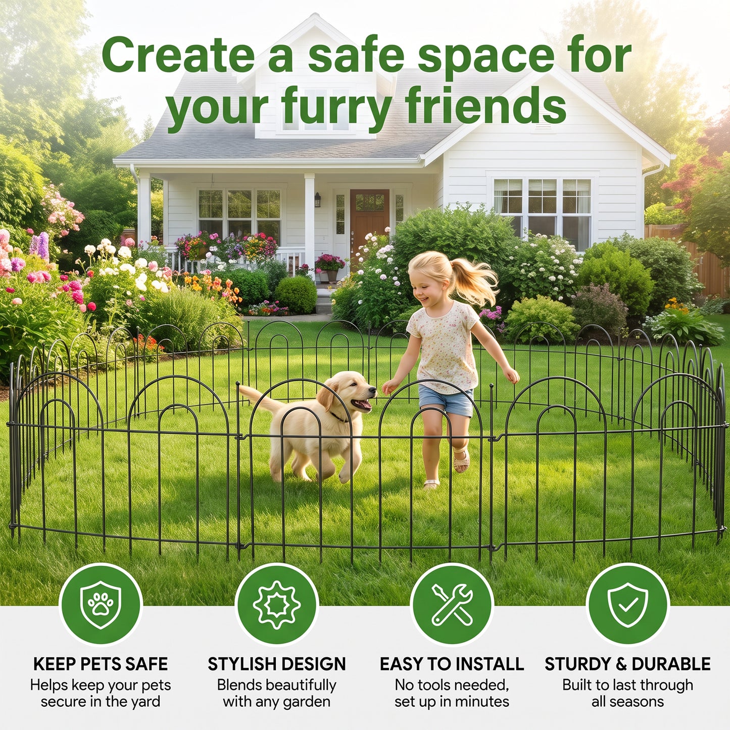 10Pcs Decorative Metal Garden Fences