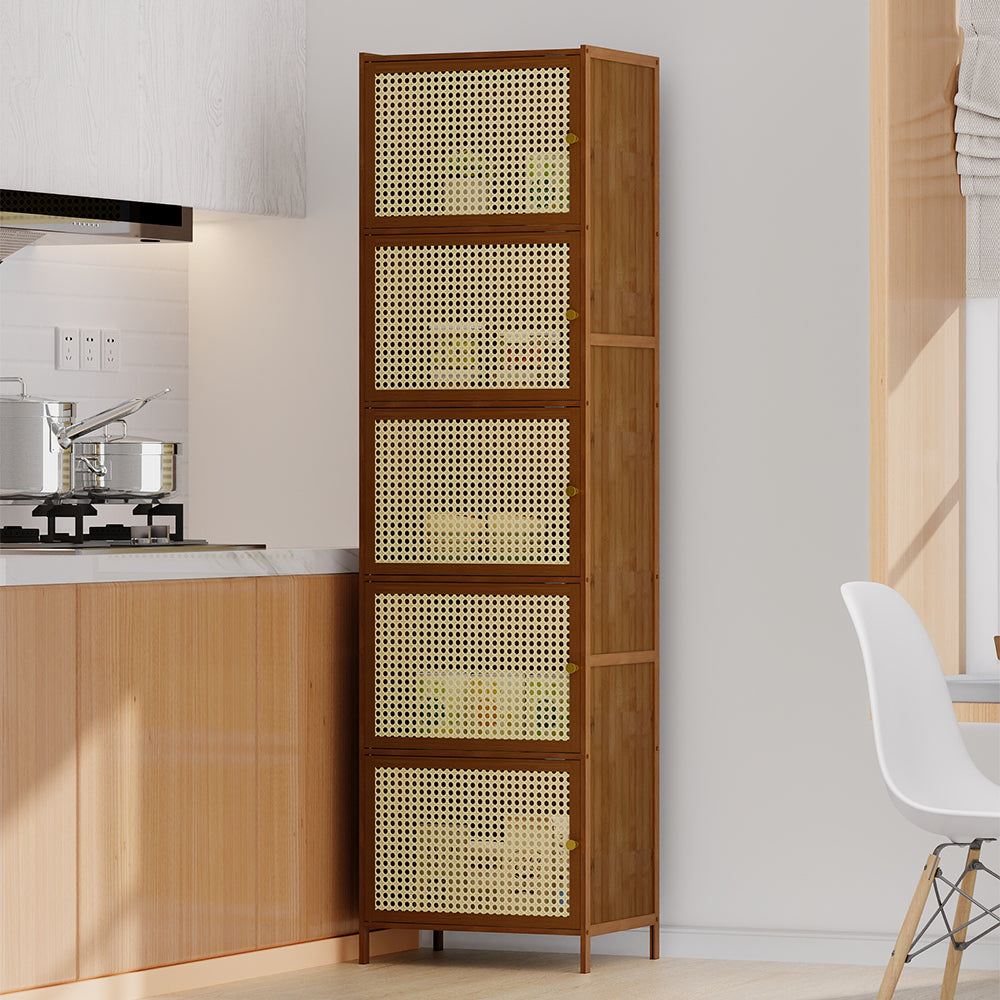 Narrow Bookcase Storage Cabinet with Doors