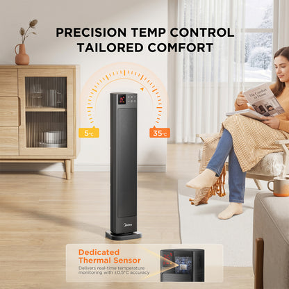 2000W Electric PTC Tower Heater with Remote Control