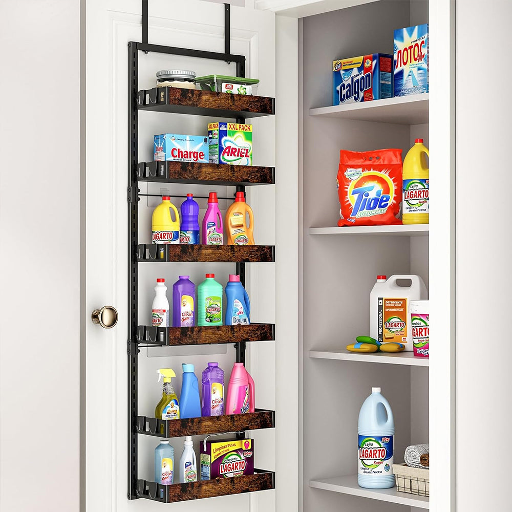 Steel and Wood Over-the-Door Kitchen Pantry Organizer