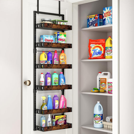 Steel and Wood Over-the-Door Kitchen Pantry Organizer