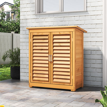 Outdoor Solid Wood Storage Cabinet
