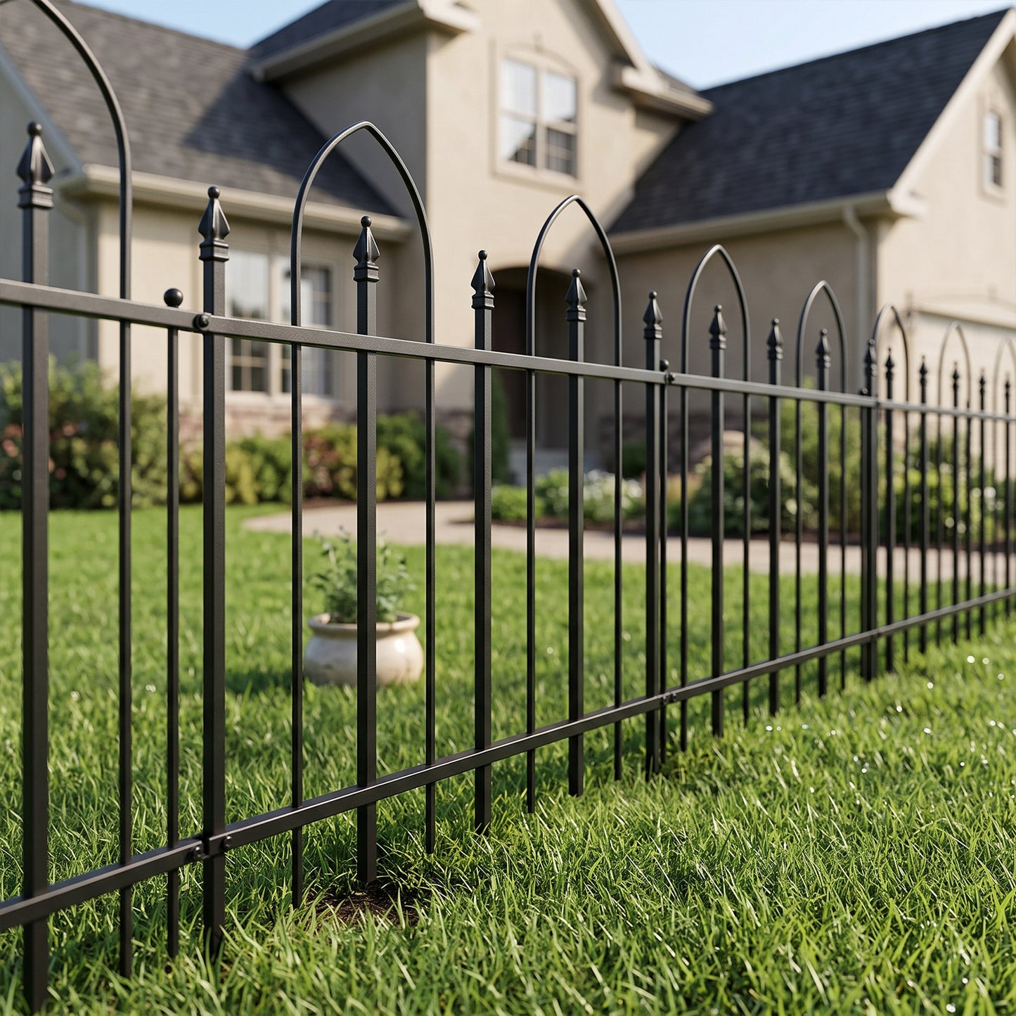 5-Pack Decorative Metal Garden Fence Panels