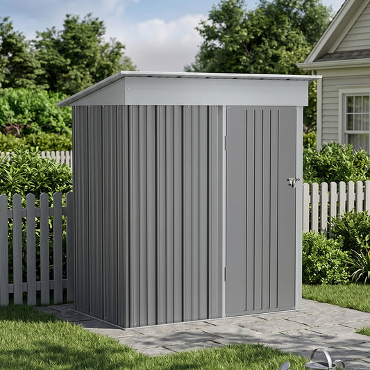 Metal Garden Storage Shed with Lockable Door & Pent Roof