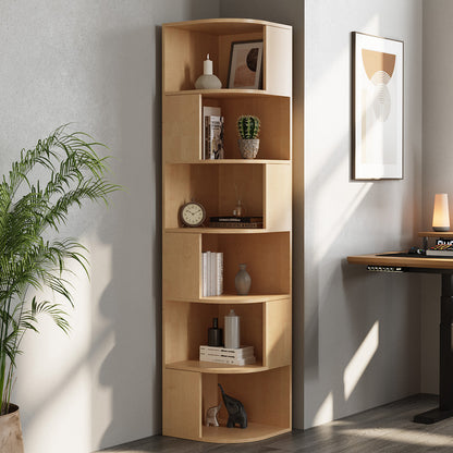 6-Tier Wooden Corner Storage Shelf