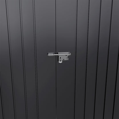 8 x 4 ft Metal Garden Storage Shed with Pent Roof & Lockable Double Doors