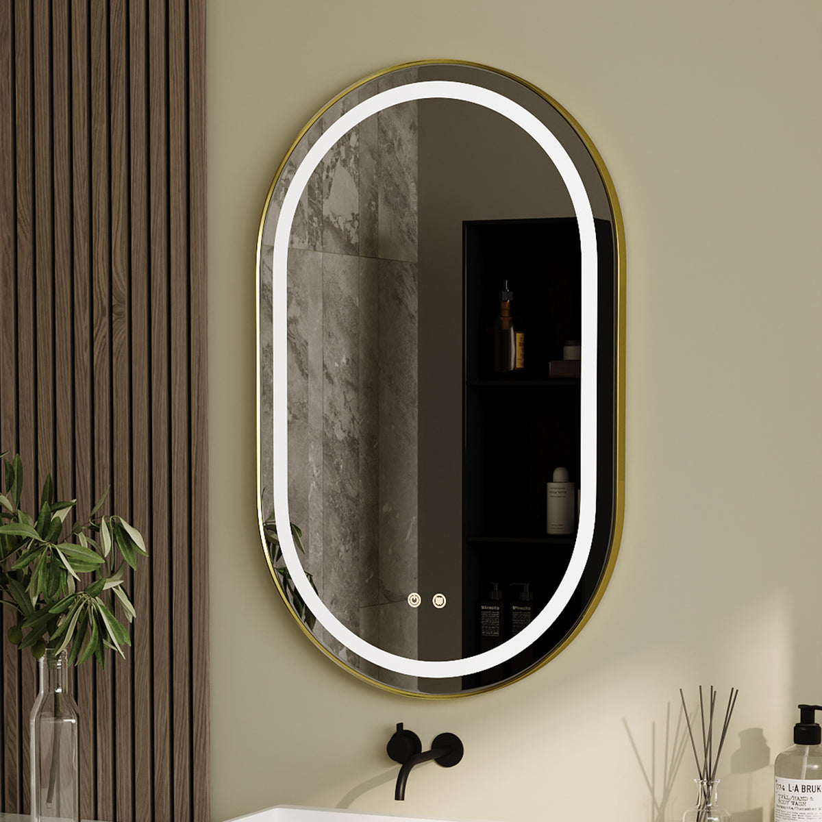 Wall Mounted Oval LED Bathroom Mirror