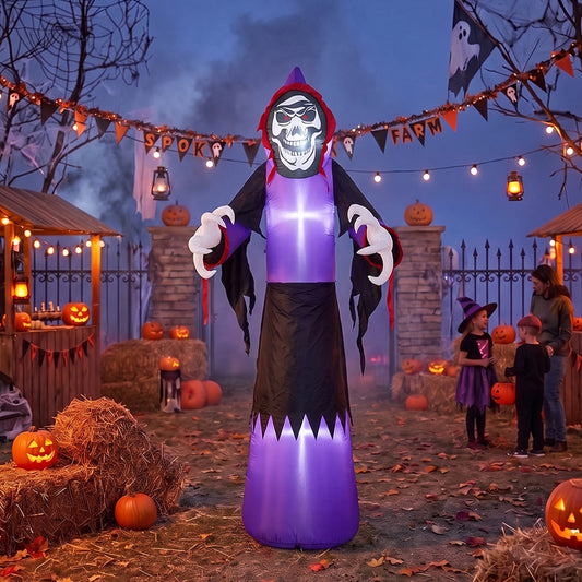 11 FT Halloween Inflatable Grim Reaper Decoration with LED Lights