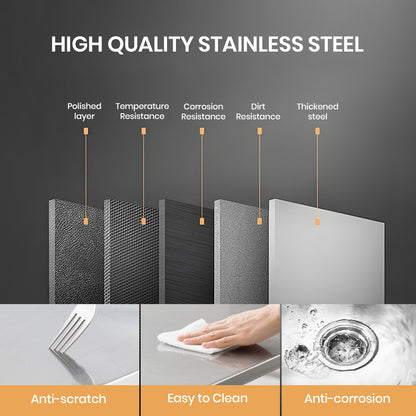 Stainless Steel One Compartment Sink with Shelves