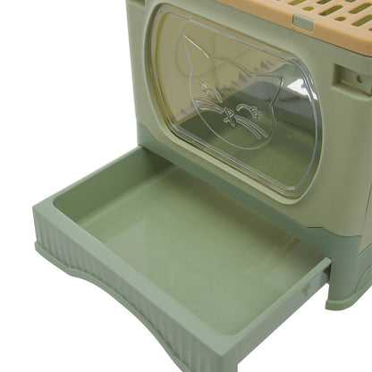 Foldable Cat Litter Box Top Entry Anti-Splashing Cat Toilet