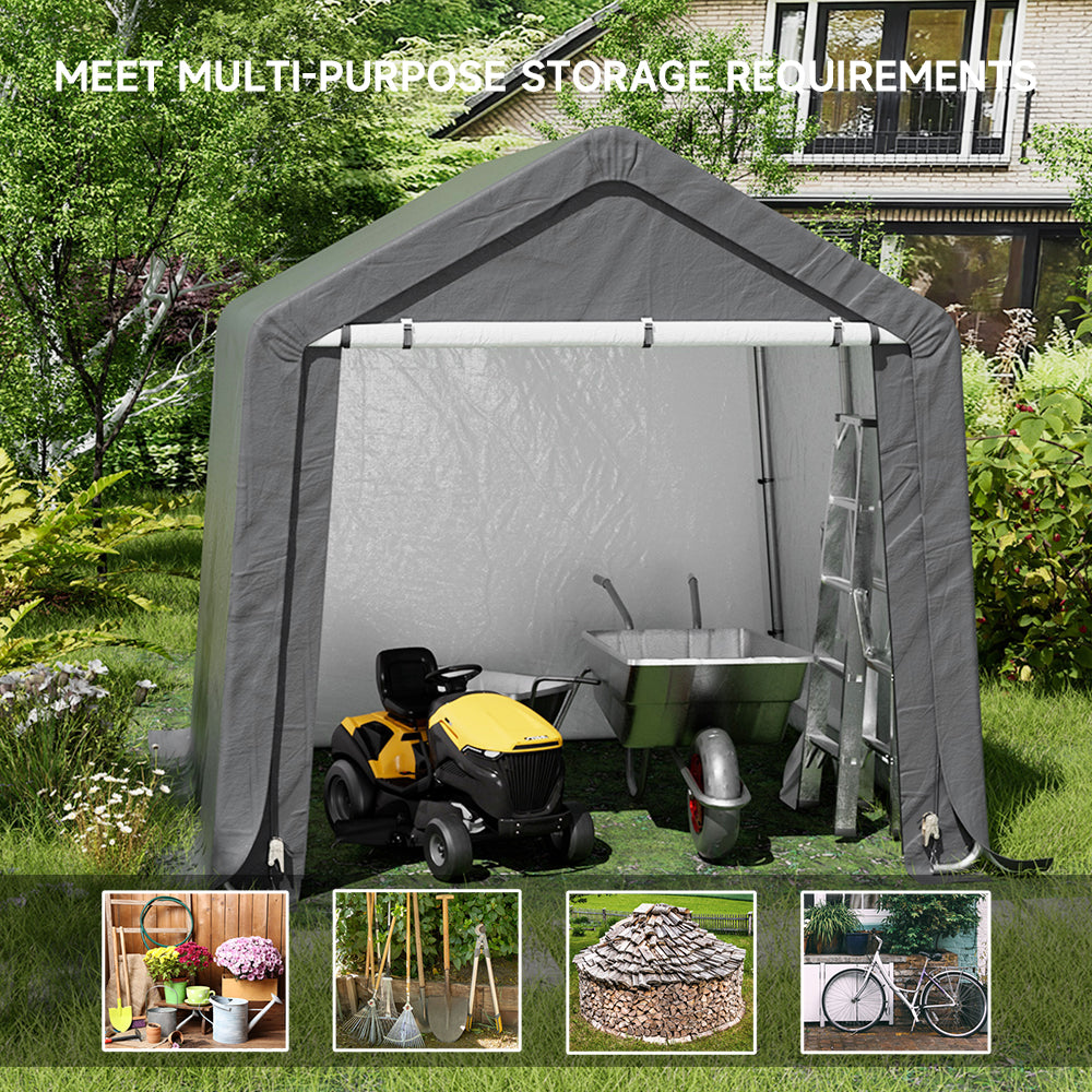 8 x 8 ft Garden Storage Shelter with Galvanised Steel Frame