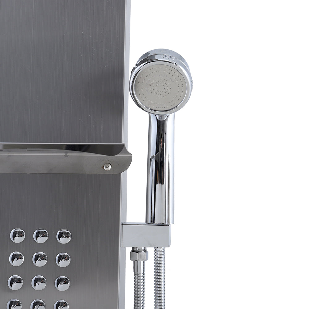 Wall Mount Stainless Steel Shower Panel Tower System with Shelf