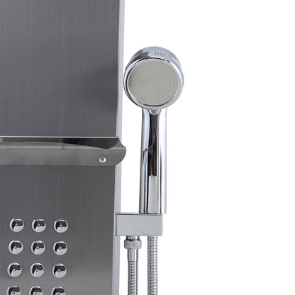 Wall Mount Stainless Steel Shower Panel Tower System with Shelf