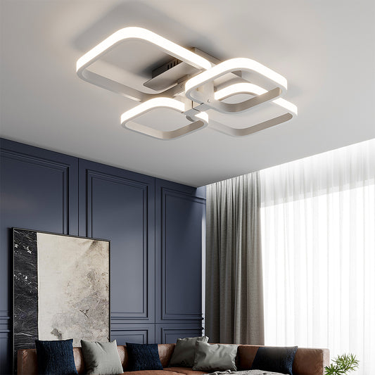 4/6 Heads Contemporary LED Energy-efficient Light-adjusted Semi Flush Ceiling Light