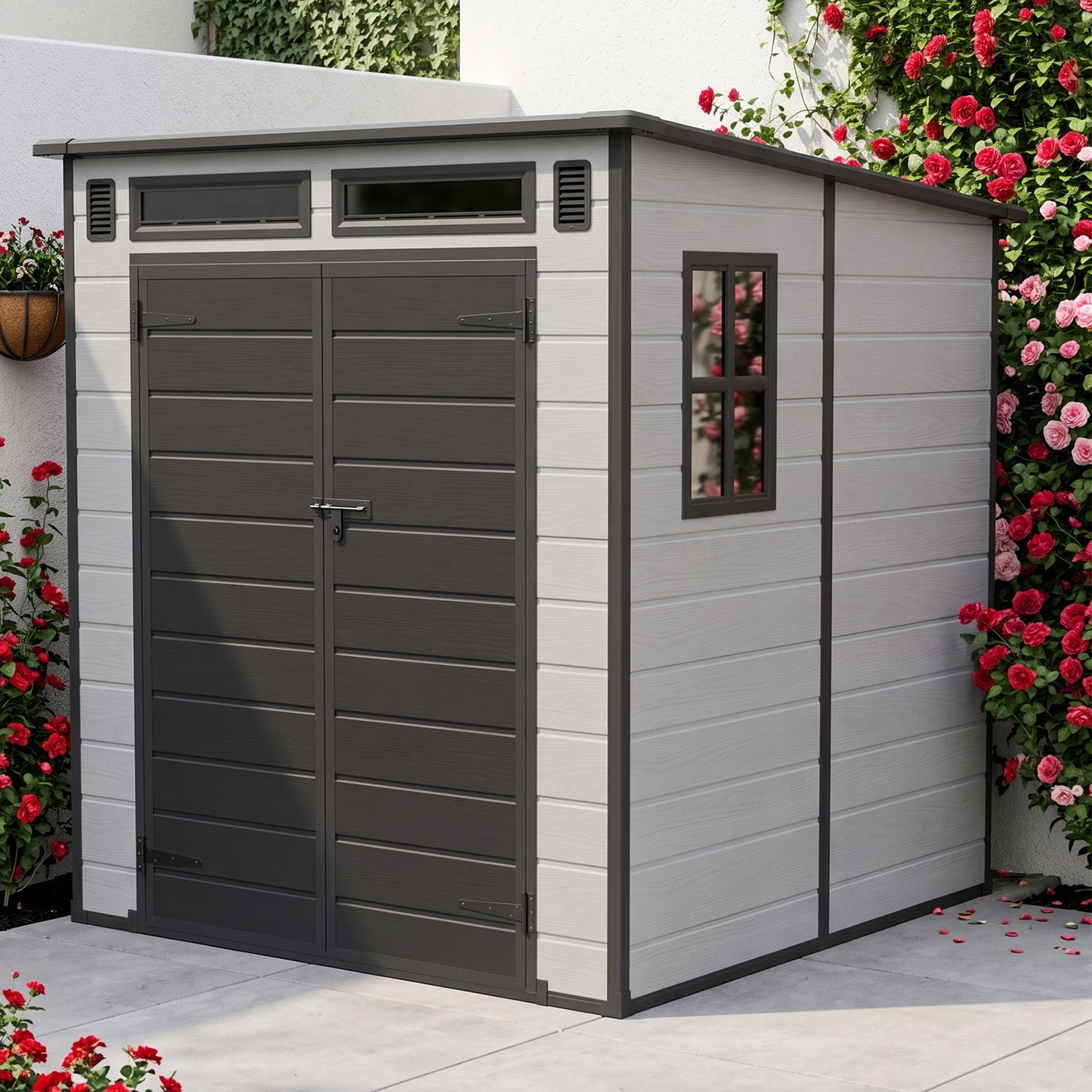 6 x 6FT Outdoor Garden Pent Roof Tool Storage Shed