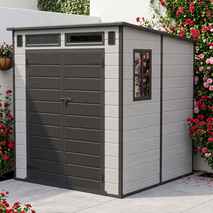 6 x 6FT Outdoor Garden Pent Roof Tool Storage Shed