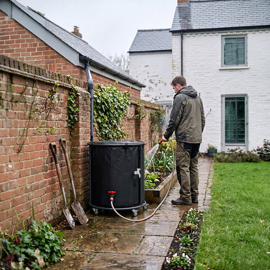 Portable Rain Barrel with Castors