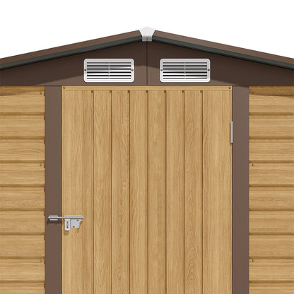 Outdoor Galvanized Steel Tawny Storage Shed