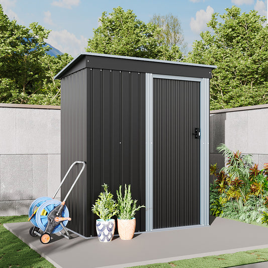 5 x 3 ft Metal Garden Storage Shed with Pent Roof