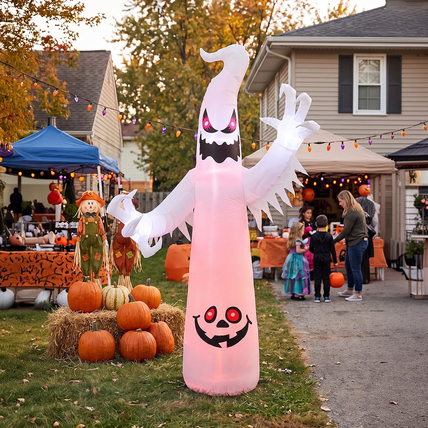 7 FT Halloween Inflatable Ghost with LED Lights