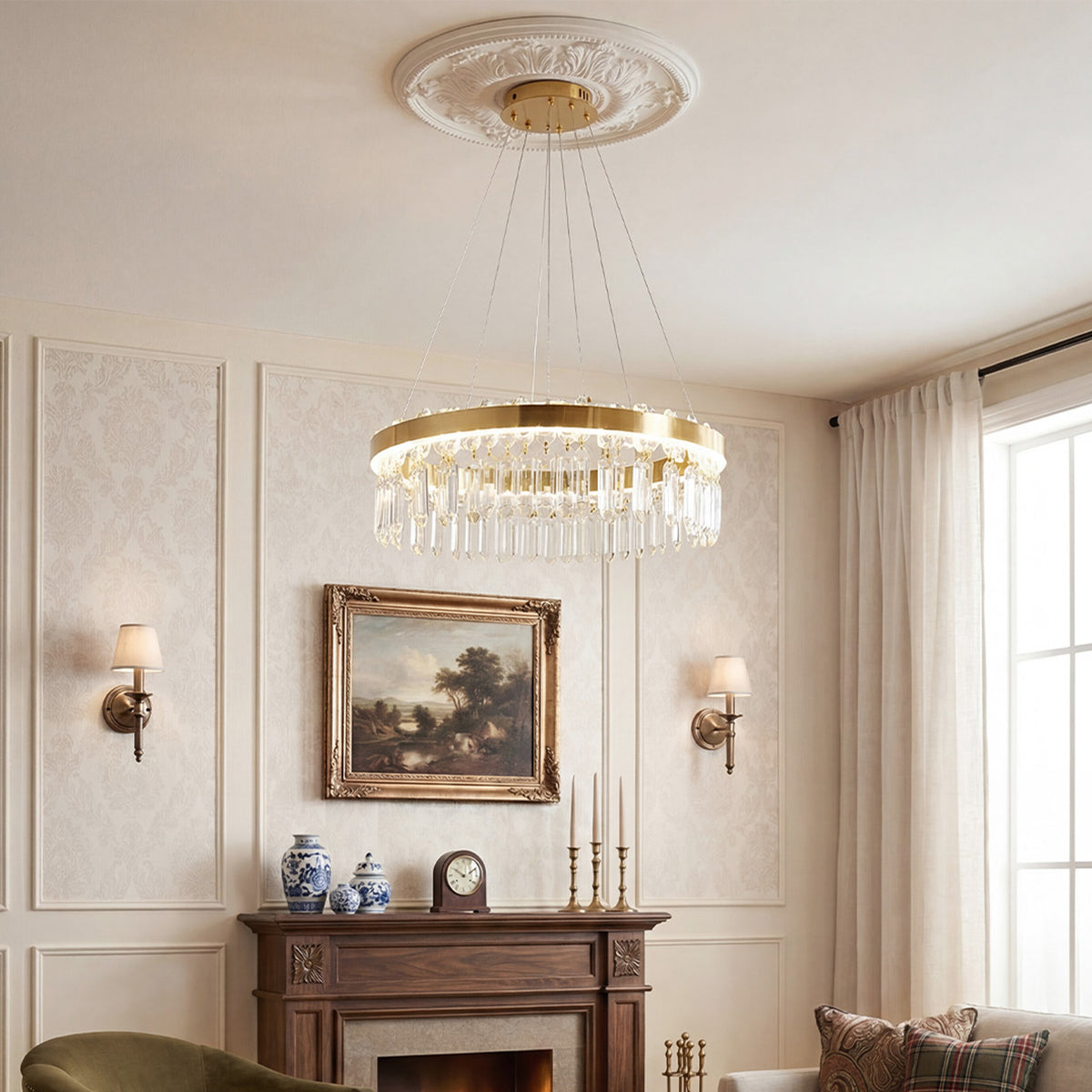 Luxurious Crystal Pendant Light Chandelier with Remote Control