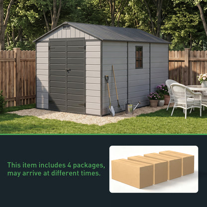 8X12FT Outdoor Aluminum & PP Storage Shed