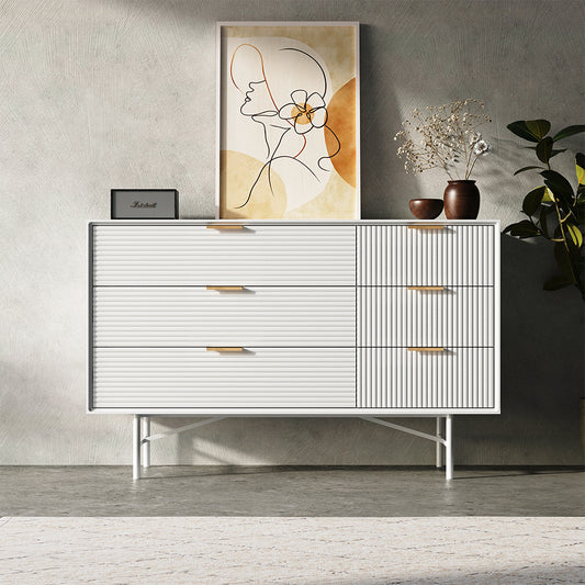 6-Tier Bedroom Striped Storage Cabinet,