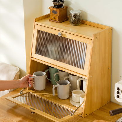 Bamboo Bread Storage Cabinet for Kitchen Counter