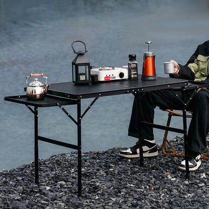 Outdoor Portable Height-Adjustable Folding Camping Table