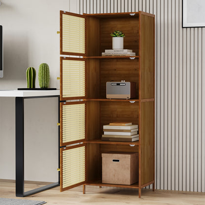 Narrow Bookcase Storage Cabinet with Doors