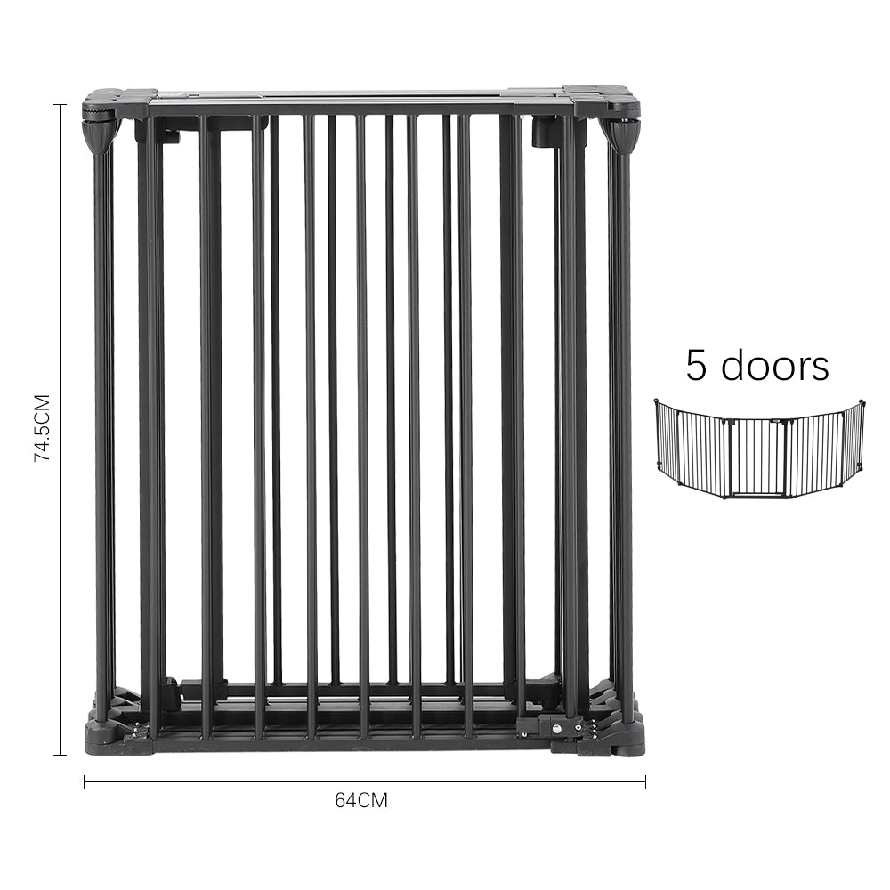 Foldable 5 Panel Metal Pet Playpen