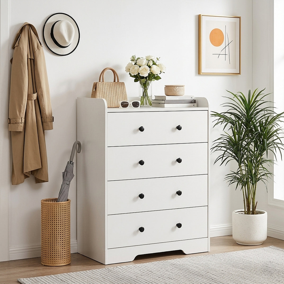4-Drawer Particle Board Storage Cabinet Chest of Drawers
